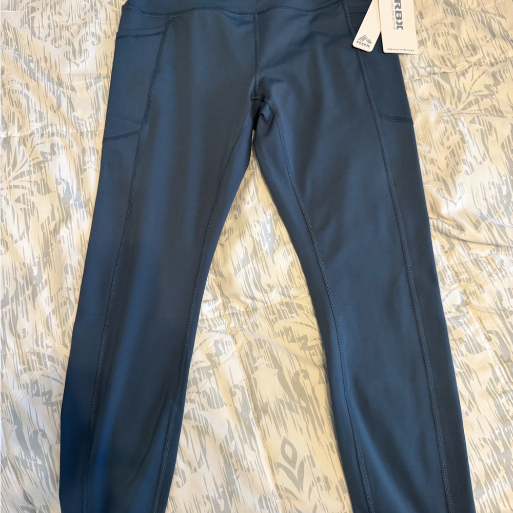 RBX Navy Performance Leggings with Side Pockets